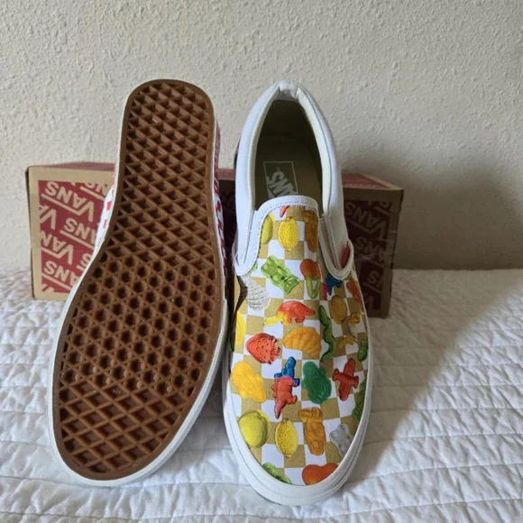 Vans Haribo Gummies Men 10 Classic Slip On Checkerboard Multicolor 062024 Rare - Picture 3 of 7